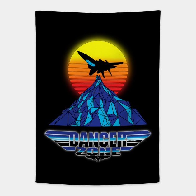 Danger Zone Top Gun Maverick Logo Fly Over Mountain sunset retro vintage 80s because I Was Inverted goose rooster iceman wingman hangman the hard deck Tapestry by ArtIzMuzikForTheEyez