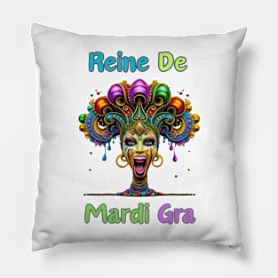 "Vintage Carnival Dreams: Mardi Gras Queen Bliss" - Cajun Party New Orleans Pillow