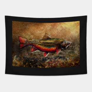 Spawning Male Brook Trout Illustration Tapestry