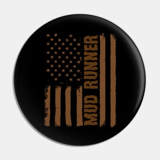 USA Flag Mud Runner Pin