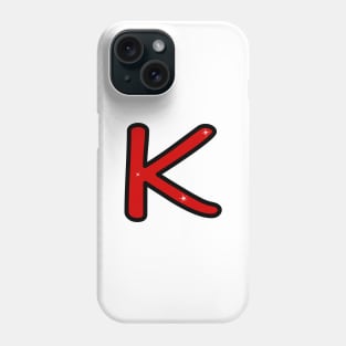 Letter K. Name with letter K. Personalized gift. Abbreviation. Abbreviation. Lettering Phone Case