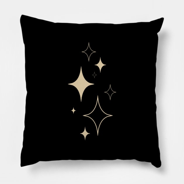 Gold Stars Boho Pillow by Trippycollage