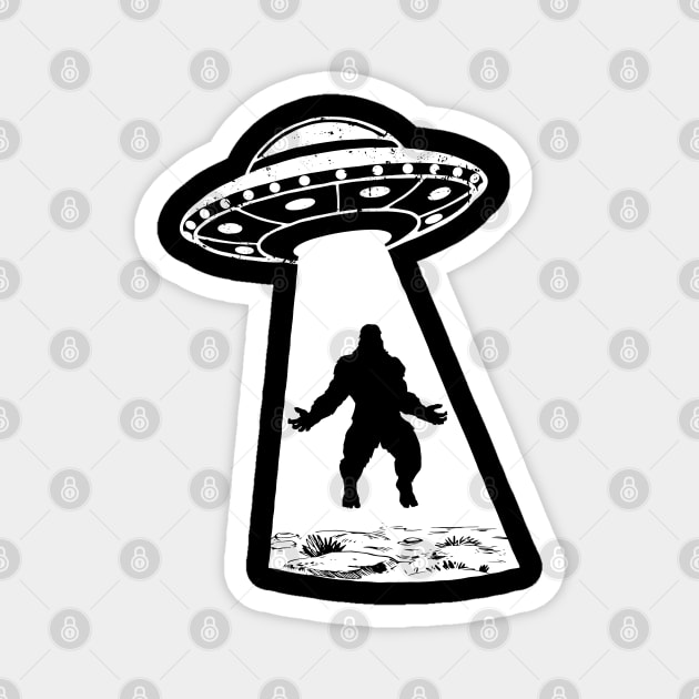 Bigfoot Believer Alien Abduction UFO Sasquatch Folklore Meme Magnet by Kushteez