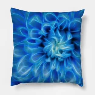 unusual bright blue coloured floral fantasy Pillow