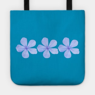 Three Blue Flowers Floral Photo Tote