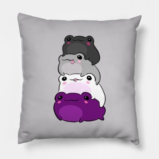 Asexual Pride, Colorful Frog in Flag Colors, Subtle Queer Pride LGBTQ Aesthetic Pillow