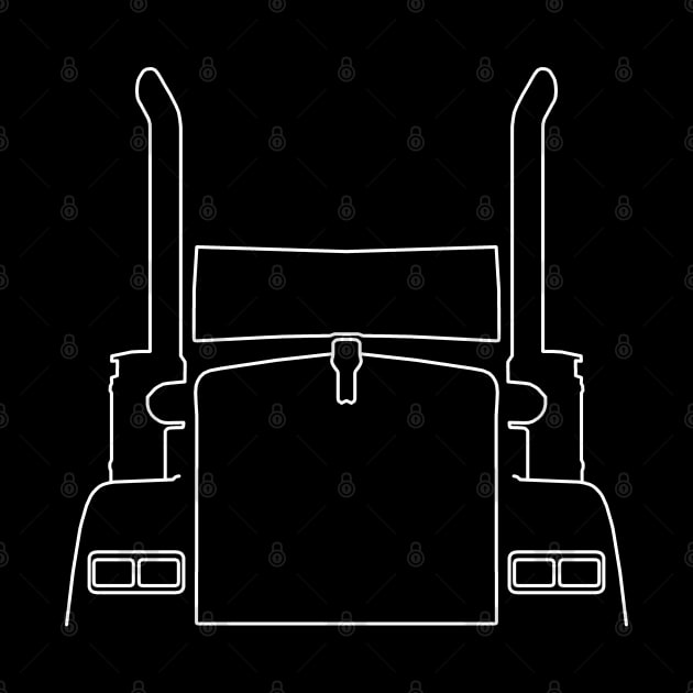 Kenworth truck outline graphic (white) by soitwouldseem