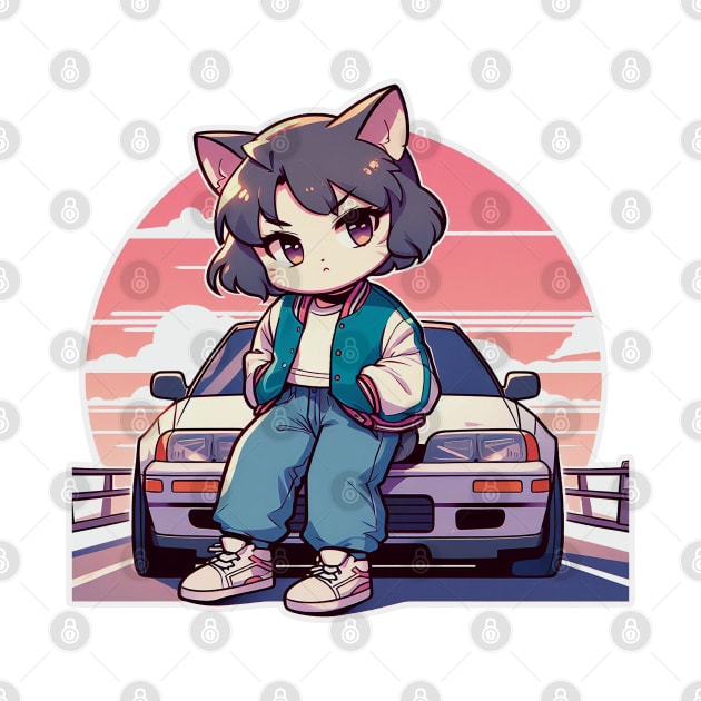 JDM Car - Neko girl - Cat Racer girl by Yaydsign