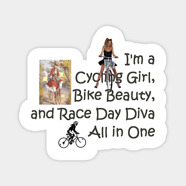 Cycling Race Day Diva Magnet by teepossible