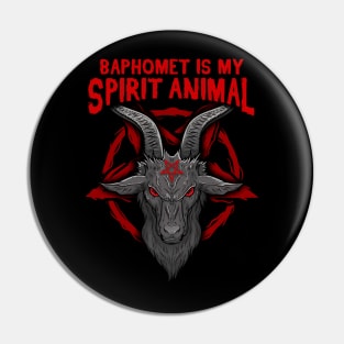 Baphomet Is My Spirit Animal I Satanic Occult Goat graphic Pin