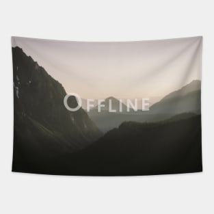 Offline; Mountain Silhouette Landscape Tapestry