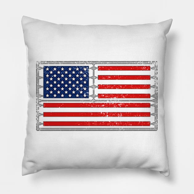 Plastic Sprue scale model american flag Pillow by GraphGeek