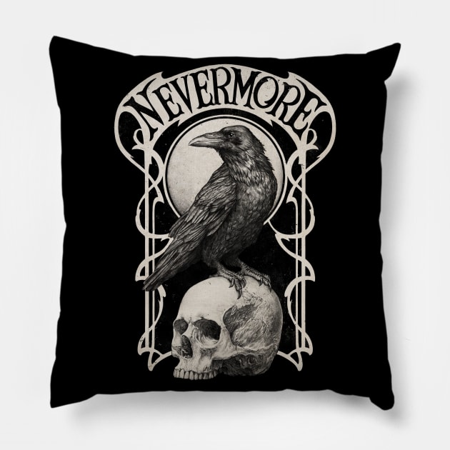 Nevermore Pillow by Moutchy