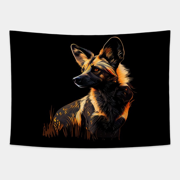 African Wild Dog Tapestry by JH Mart