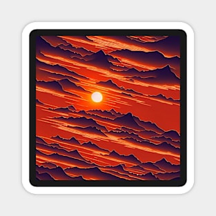 Vibrant Sunset Pattern Magnet