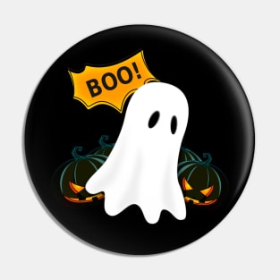 Boo Little Ghost Happy Halloween Pin