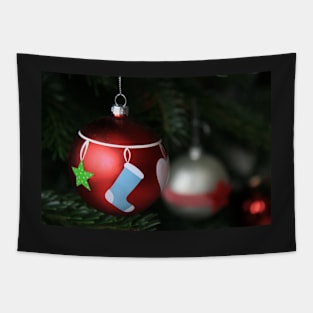 Christmas bauble with boots and star, red Tapestry