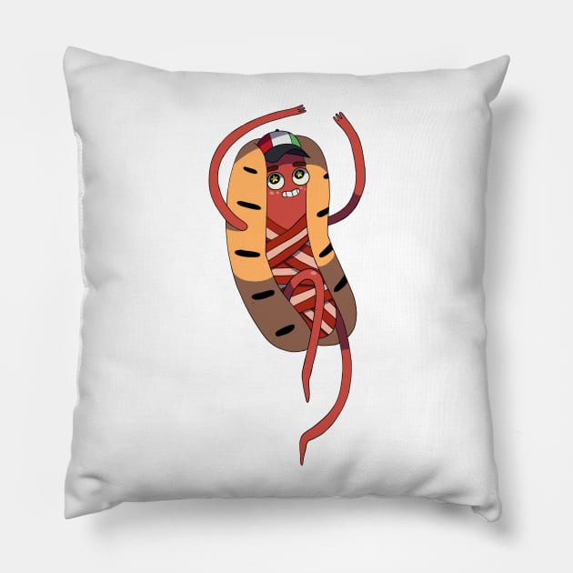 The Bacon Cheddar Bratwurst 2.0 Pillow by TheMeowstache