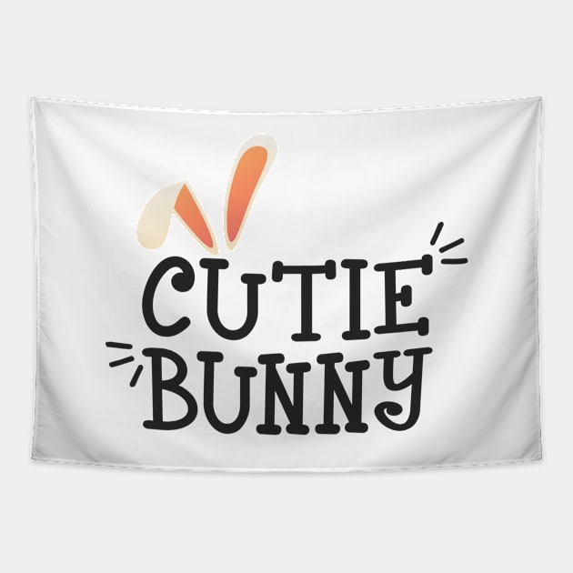 Simple Cutie Bunny Easter Typography Tapestry by Jasmine Anderson