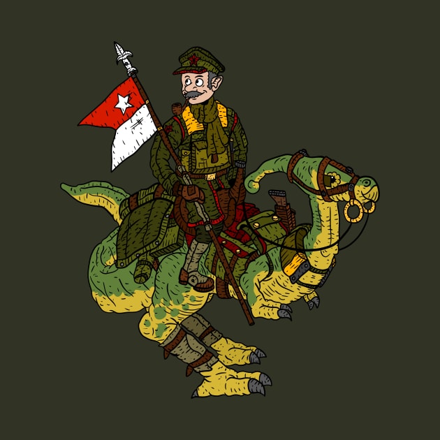 dinosaur communist cavalry soldier. "historical accurate" dino military. by JJadx