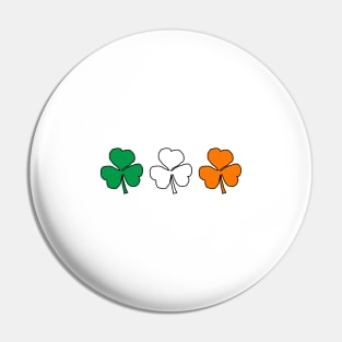 Three Small Shamrocks Irish Flag Color Pin