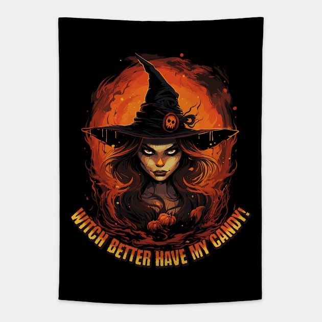 Trick 'r Treat Witch Tapestry by Atomic Blizzard