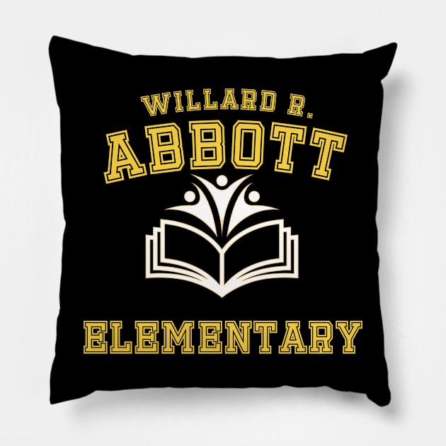 Willard R. Abbott Elementary yellow color Pillow by thestaroflove