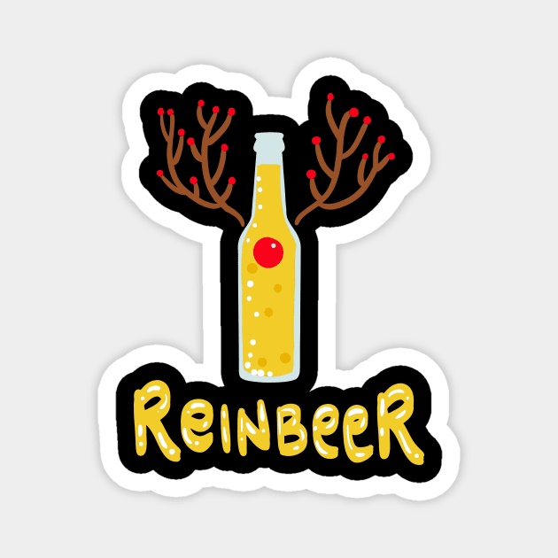 Beer Drinking Gift - Reindeer Reinbeer Magnet by dennex85