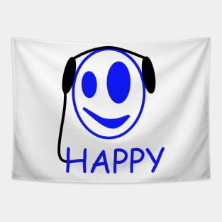 Happy Music Face Tapestry