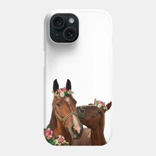 Flower crown horses Phone Case