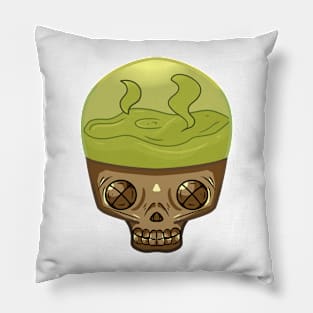 Green skull Pillow