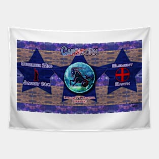 Zo-Disc Capricorn with background v1 Tapestry