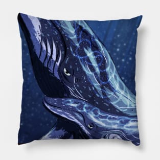 Blue Whale - White Pillow