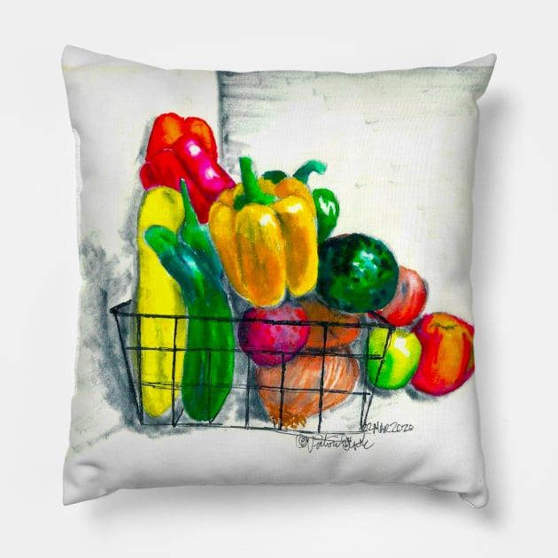 Veggy Basket Pillow by Art of V. Cook
