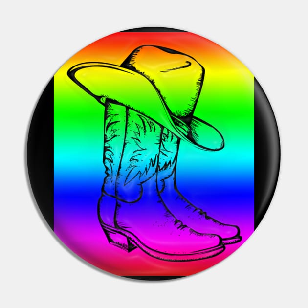 Western Era - Cowboy Boots and Hat Pin by The Black Panther