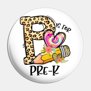 K Is For Pre-K Teacher Leopard First Day Of School Pin