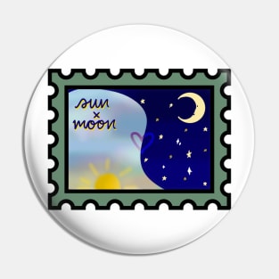 Sun x Moon Postage Stamp Pin