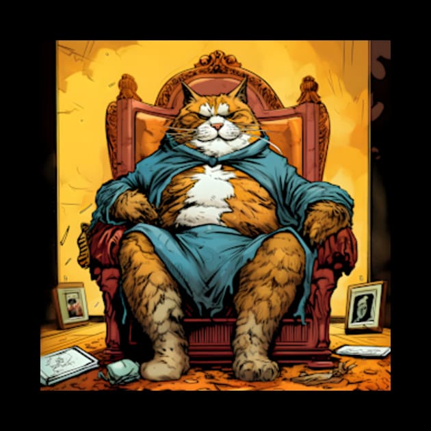 King cat sitting on throne. by Eini