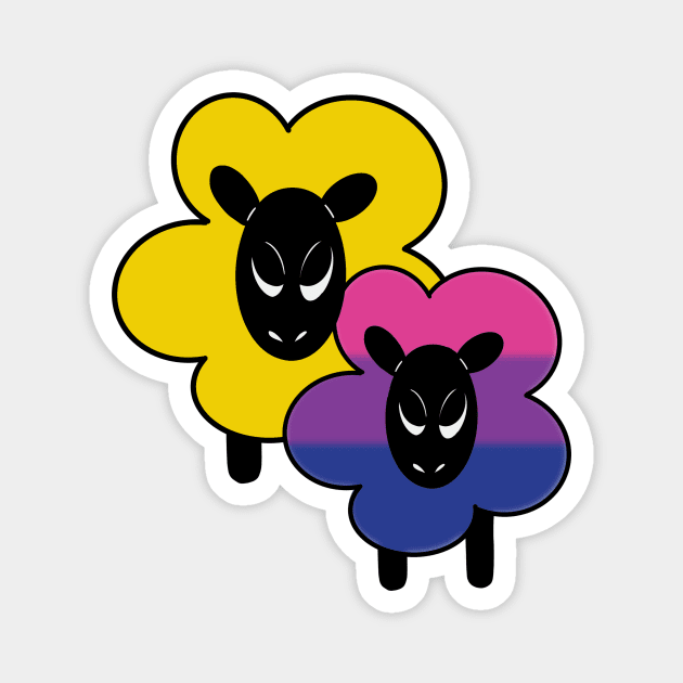 Proud Bi Ally Rainbow Sheep Magnet by Emberpixie