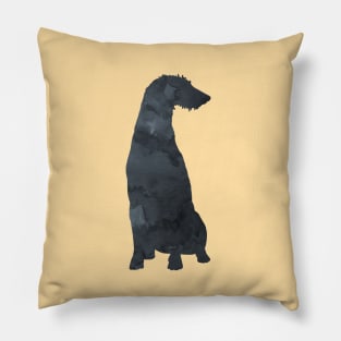 Deerhound Black Silhouette Art Pillow