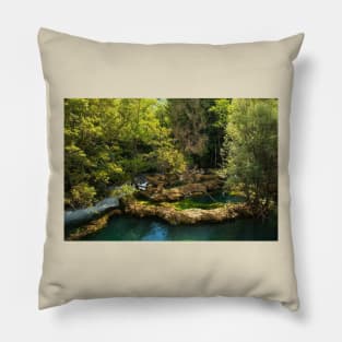 The Small Waterfalls at Martin Brod in Bosnia Pillow