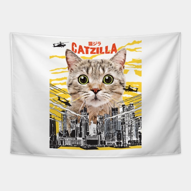 Catzilla Funny Cat T-Shirt - Gift for Cats Lovers Tapestry by Essinet