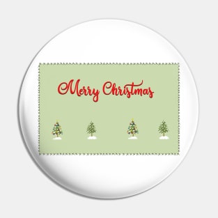 Merry Christmas Trees Stitches Pin