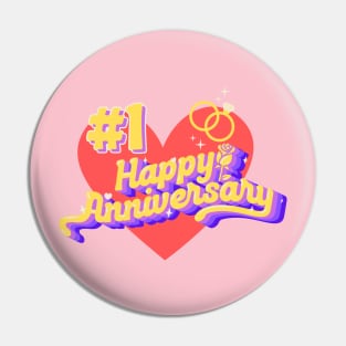 #1 Happy Anniversary Pin