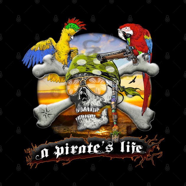 Pirate Parrots Skull and Bones by Dual Rogue