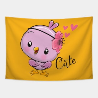 Cute Cartoon Bird Tapestry