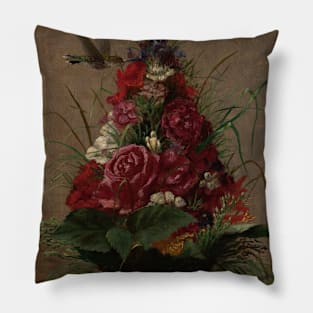 Still Life with Hummingbird by William Merritt Chase Pillow