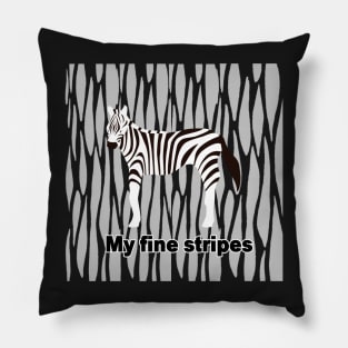 fine stripes,zebra,GRAY Pillow
