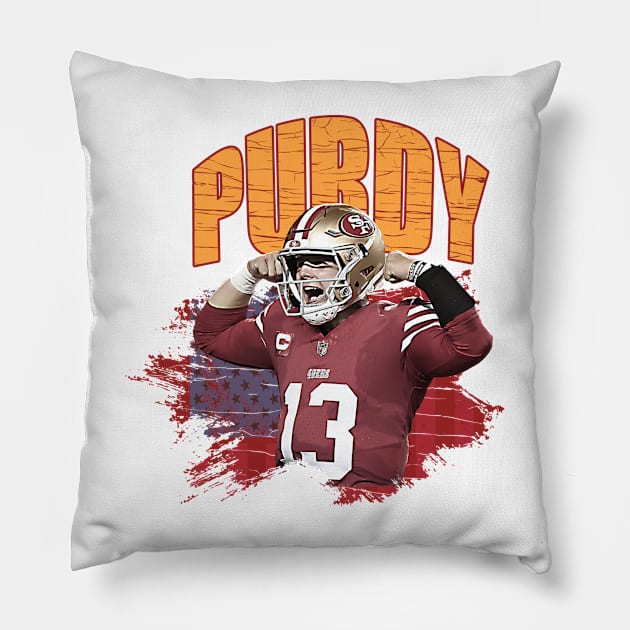 brock purdy Pillow by jerrysanji