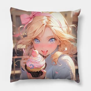 Girl and Cupcake Pillow